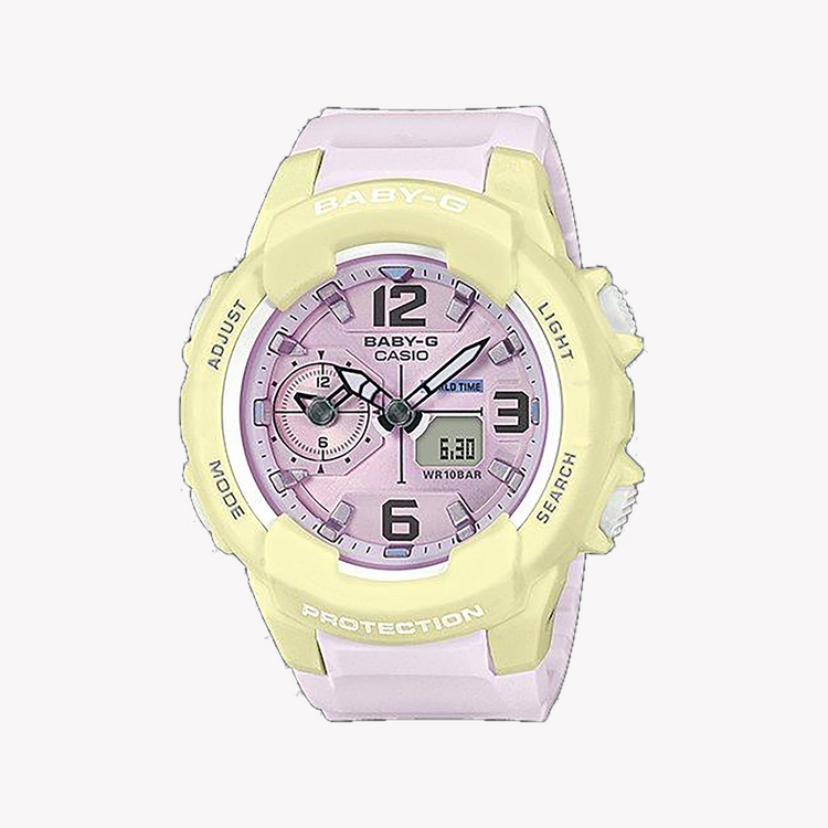 CASIO BABY-G BGA-230PC-9BDR ADVENTURE - PINK CHARM & FUNCTIONALITY Women's Watch with white resin band and chic pink dial