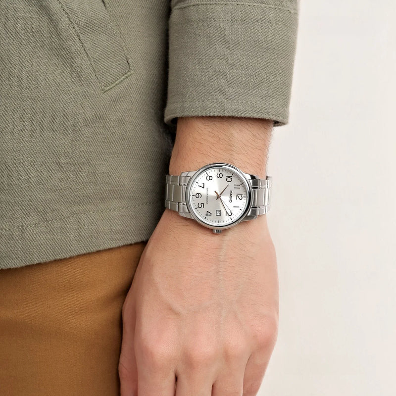 Casio Men's Stainless Steel Watch, Silver Dial | Mtp-V002d-7budf by i-watch