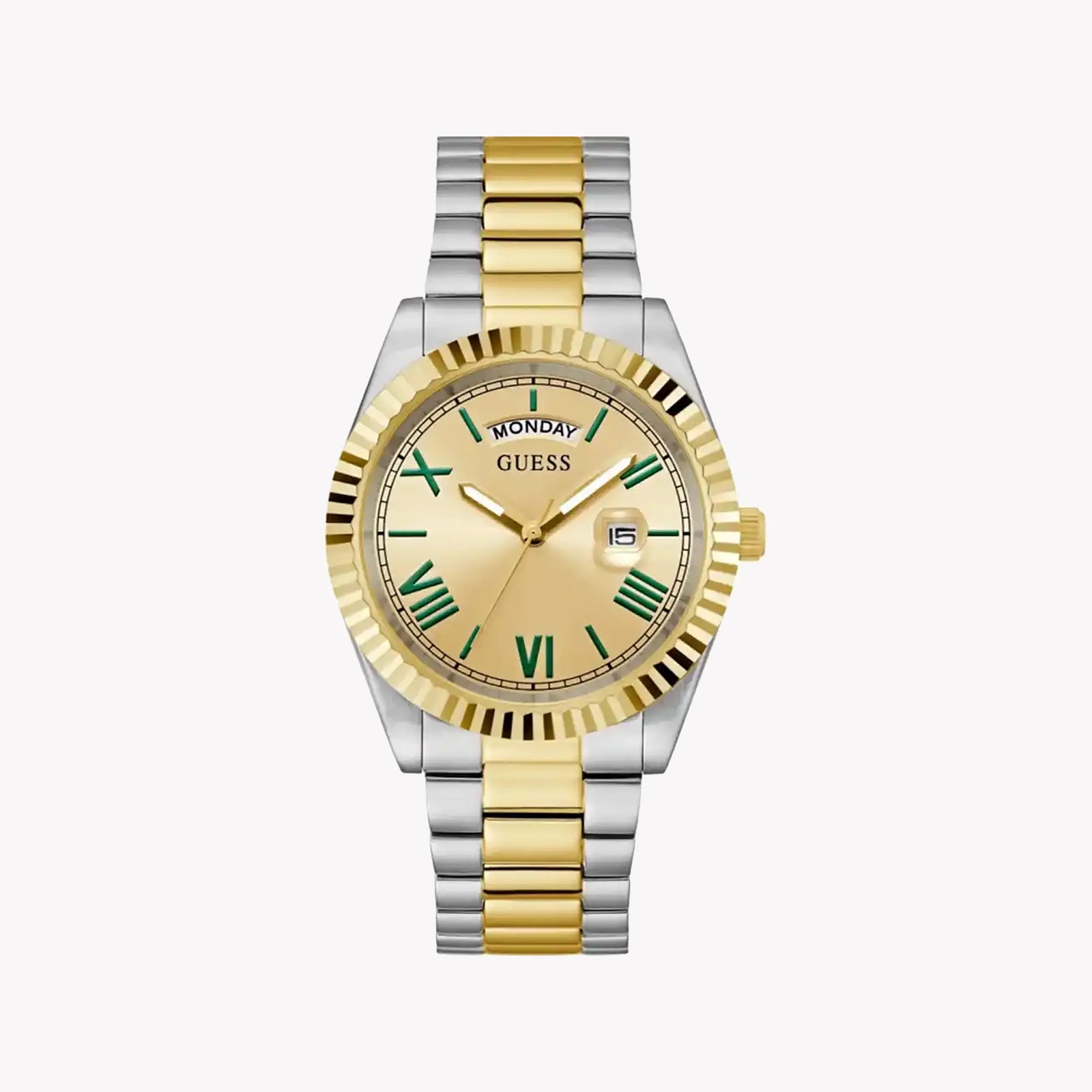 Guess Men's Silver & Gold Watch, Gold Dial | Gw0265g14 by i-watch