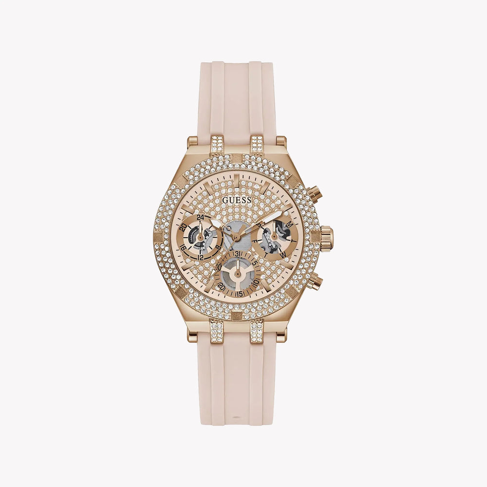 Guess Women's Rose Gold Watch, Pink Silicone Band | Gw0407l3 by i-watch