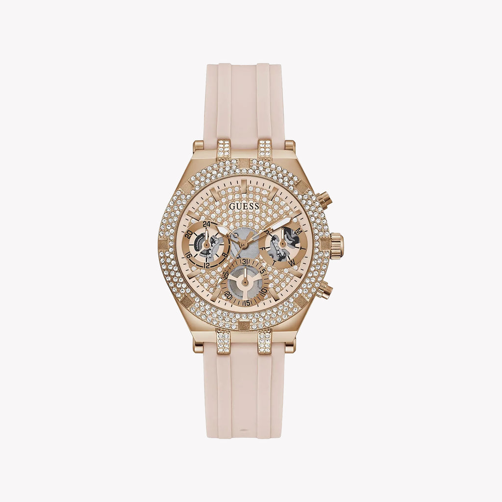 GUESS GW0407L3 CHIC SOPHISTICATION - ROSE GOLD & PINK SILICONE WOMEN'S WATCH