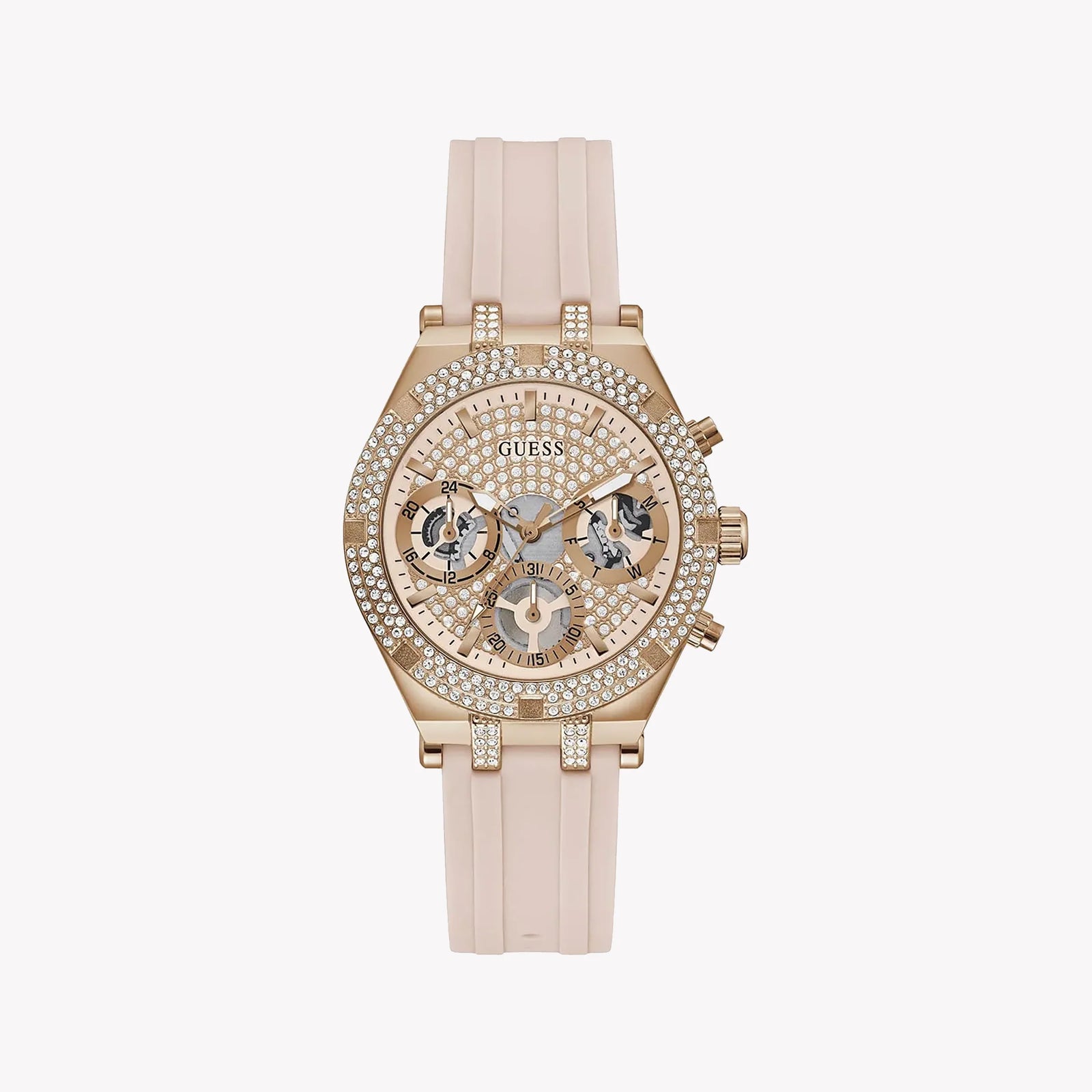 Guess Women's Rose Gold Watch, Pink Silicone Band | Gw0407l3 by i-watch