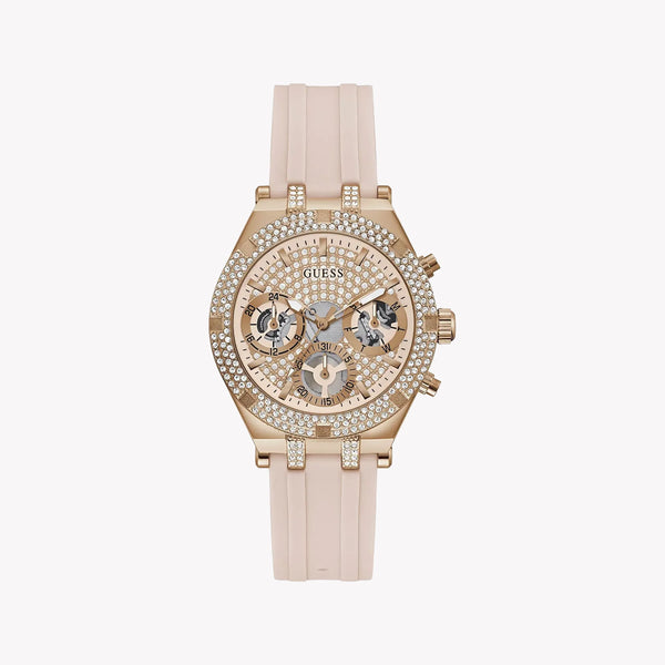 Guess Women's Rose Gold Watch, Pink Silicone Band | Gw0407l3 by i-watch