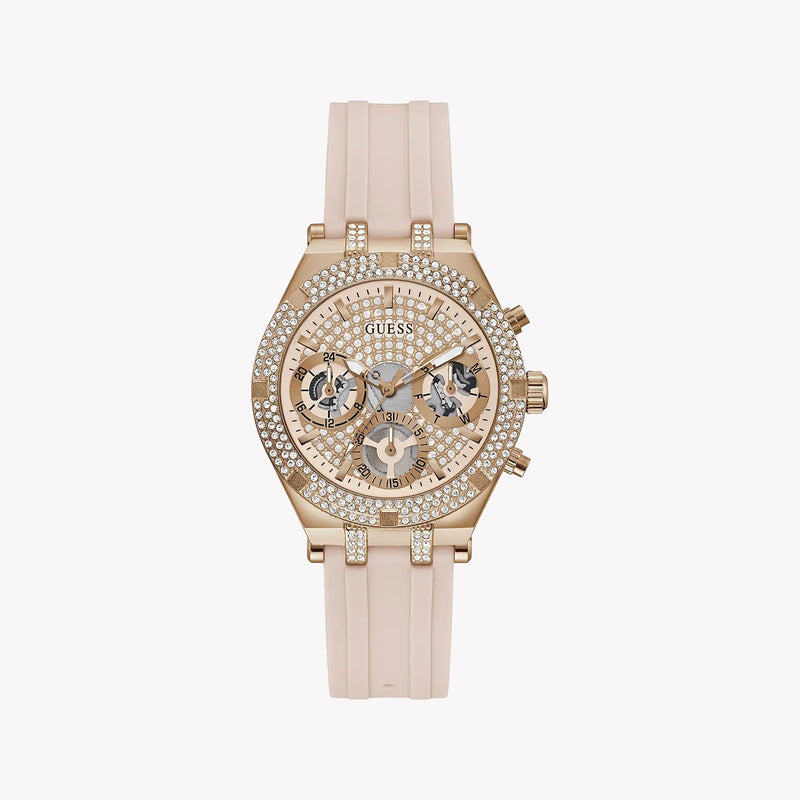 Guess Women's Rose Gold Watch, Pink Silicone Band | Gw0407l3 by i-watch
