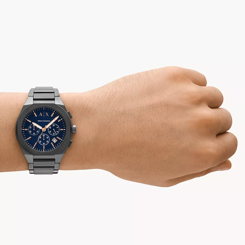 A|X Armani Exchange Men's Grey Stainless Steel, Blue Dial | Ax4182 by i-watch