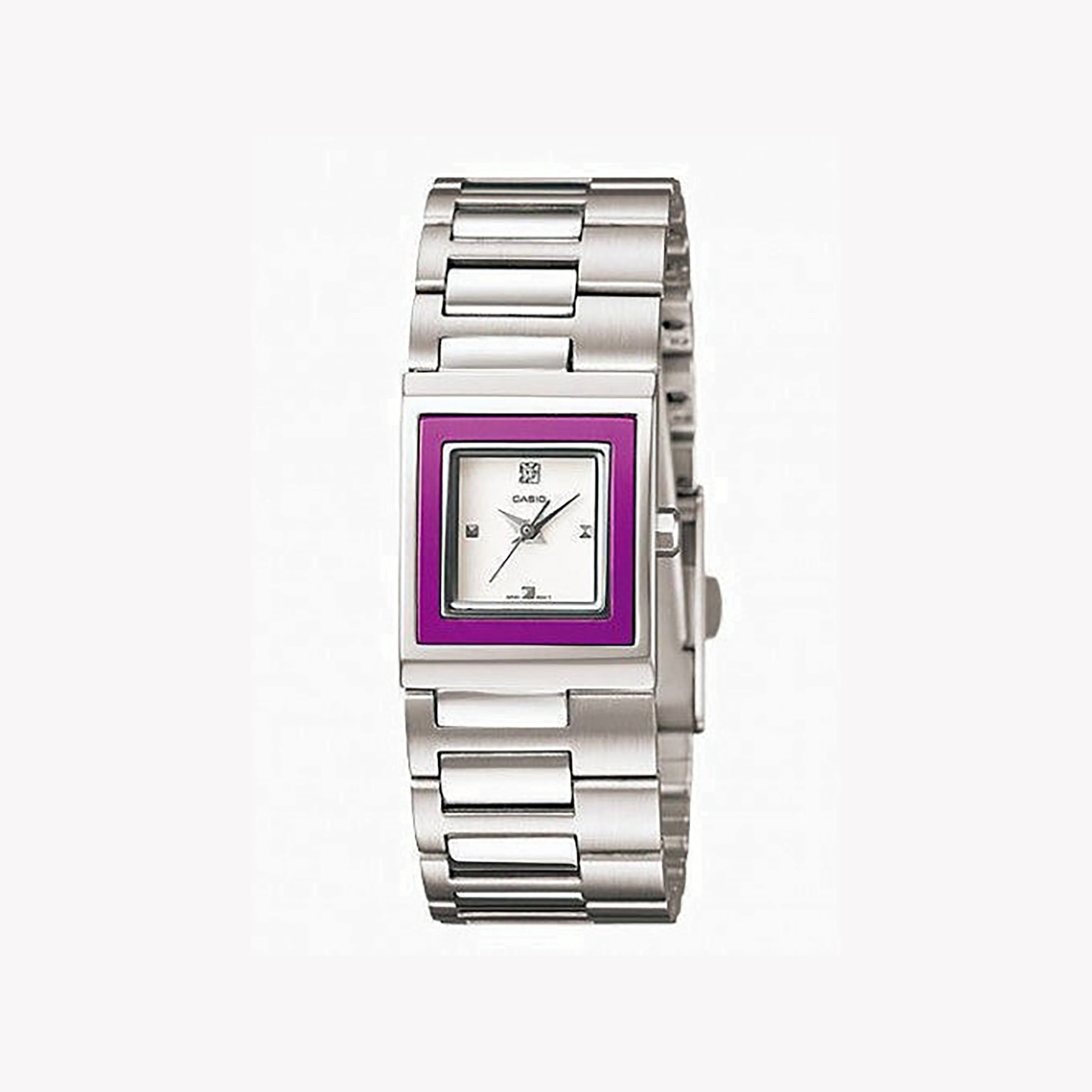 CASIO LTP-1317D-6CDF ELEGANT ADVENTURER - STYLISH WOMEN'S ANALOG WATCH with silver stainless steel band and chic square dial