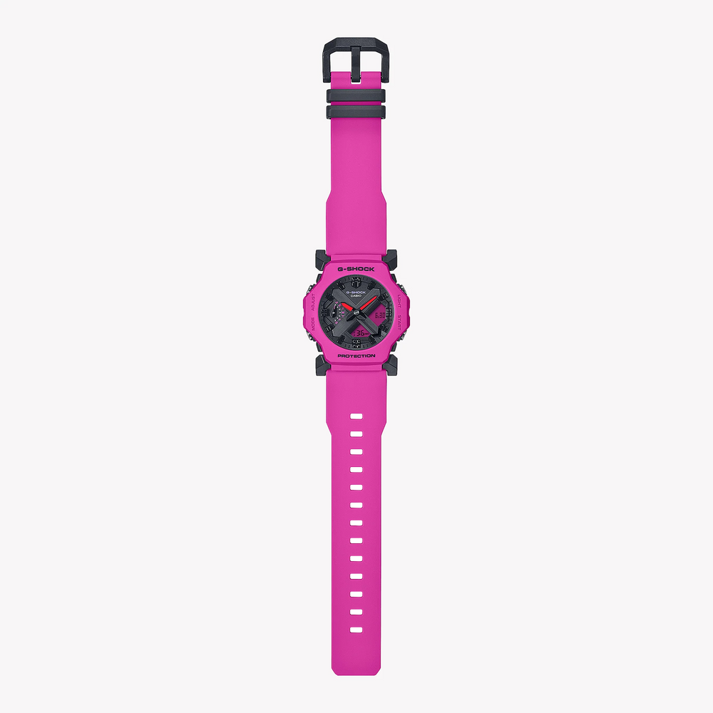 Casio Unisex Pink Resin Watch, Black Dial | Ga-2300-4aer by i-watch