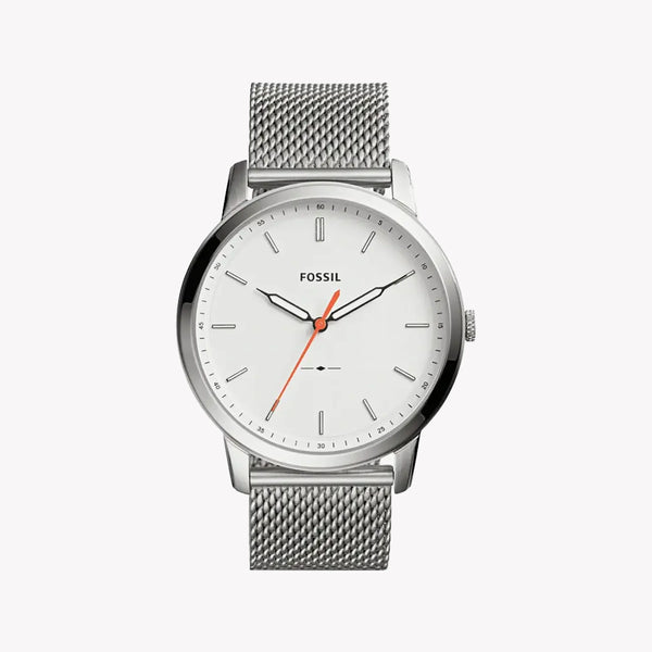 Fossil Men's Silver Mesh Watch, White Dial | Fs5359 by i-watch
