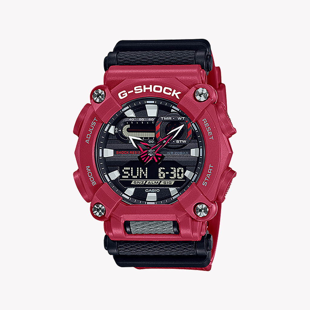 CASIO G-SHOCK GA-900-4ADR RESILIENT ADVENTURER - MEN'S WATCH with striking red case and bold black dial