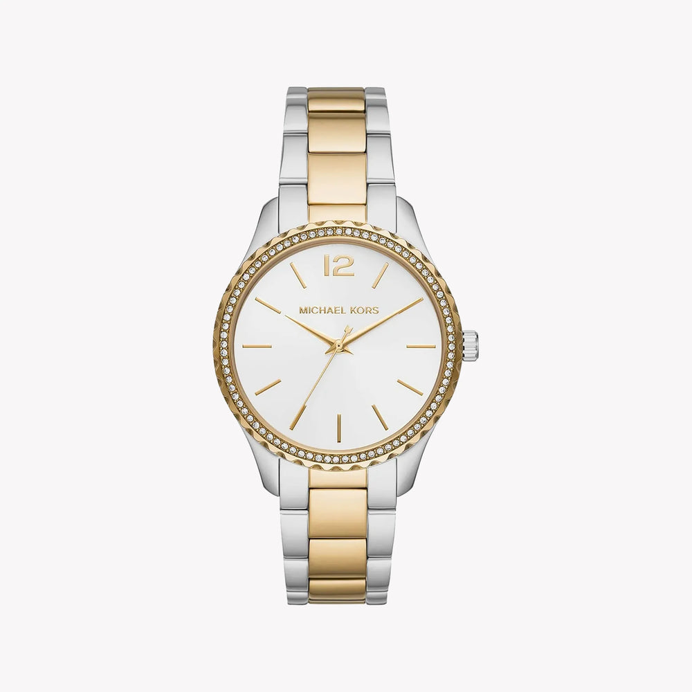 Michael Kors Women's Silver-Gold Watch, White Dial | Mk6899 by i-watch