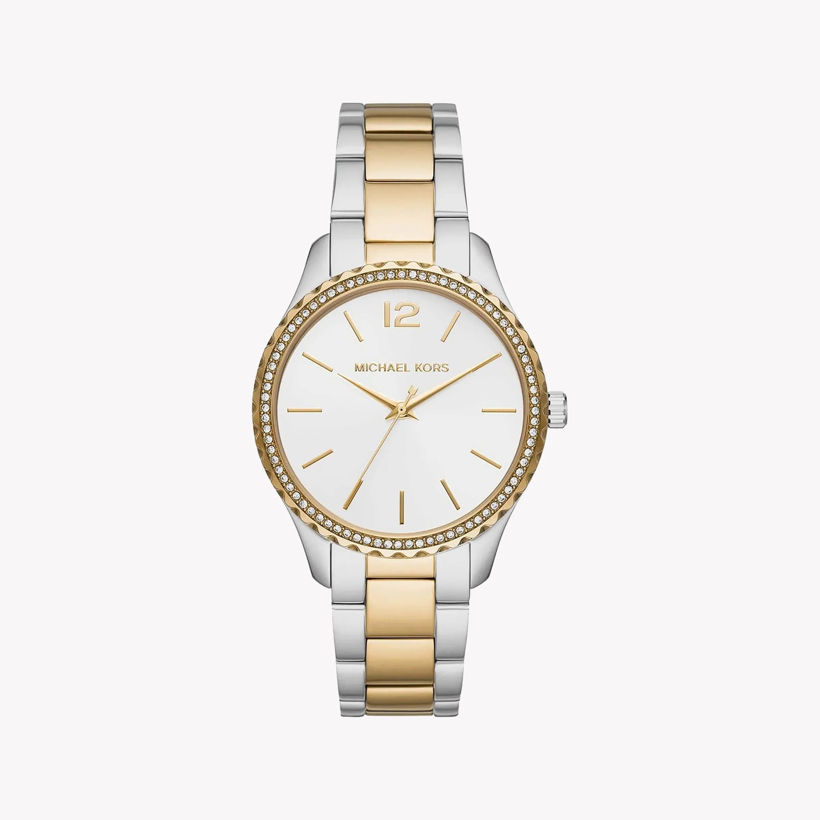 Michael Kors Women's Silver-Gold Watch, White Dial | Mk6899 by i-watch