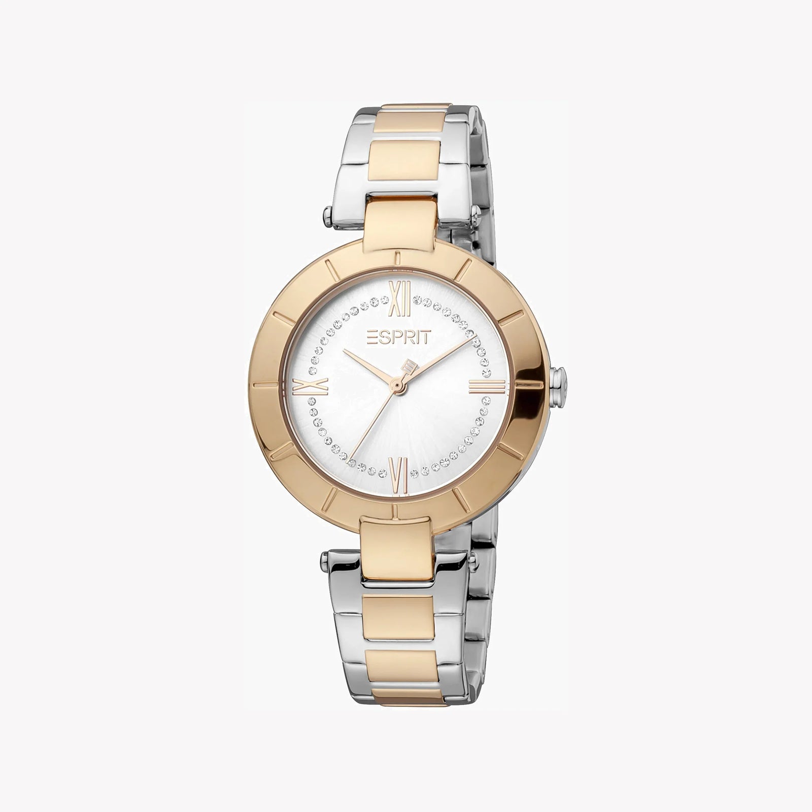 Esprit Women's Silver & Rose Gold Watch, Silver Dial | Es1l081m0015 by i-watch