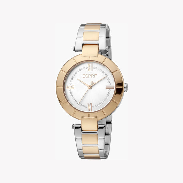 Esprit Women's Silver & Rose Gold Watch, Silver Dial | Es1l081m0015 by i-watch