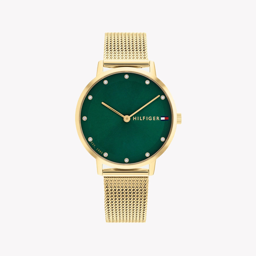 Tommy Hilfiger Women's Gold Watch, Green Dial | 1782668 by i-watch