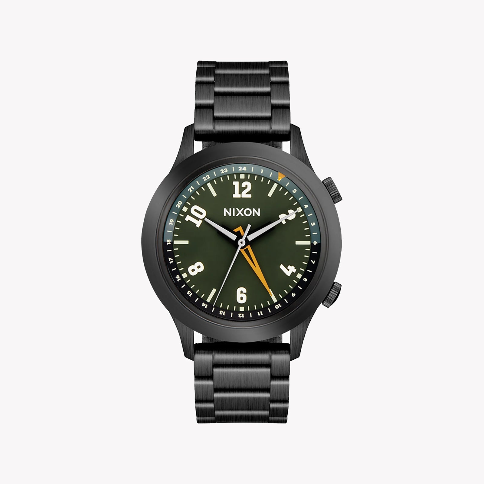 Nixon Men's Black Stainless Steel Watch, Green Dial | A1422-5290 by i-watch