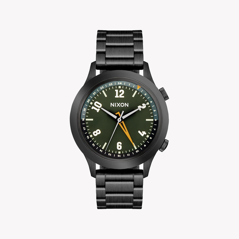 Nixon Men's Black Stainless Steel Watch, Green Dial | A1422-5290 by i-watch