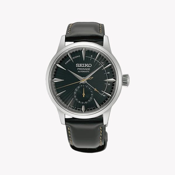 Seiko Presage Men's Silver Watch, Black Dial | Ssa459j1