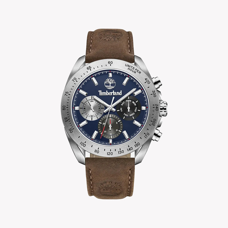 Timberland Men's Brown Leather Watch, Silver Case | Tdwgf0009801 by i-watch
