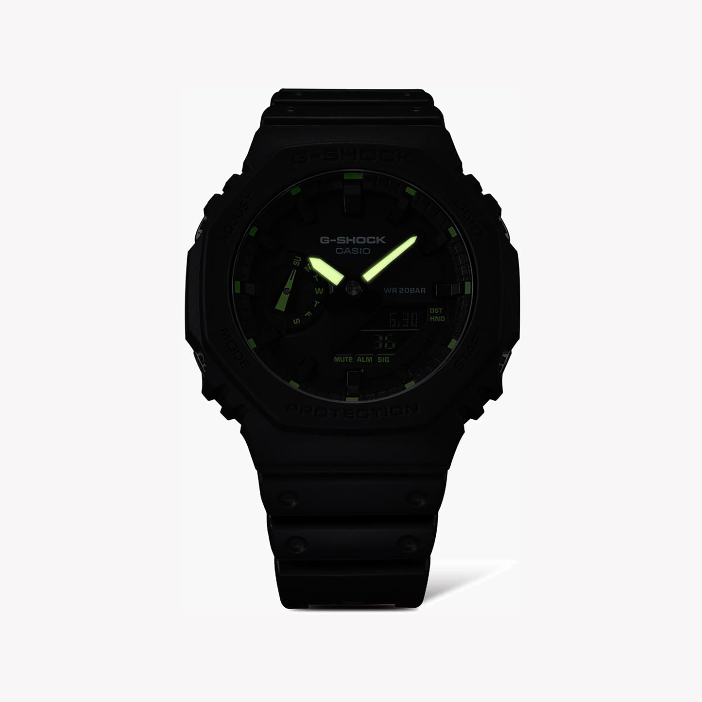 CASIO G-SHOCK GA-2100-1A3 OAK - Neon Green Index Men's Watch