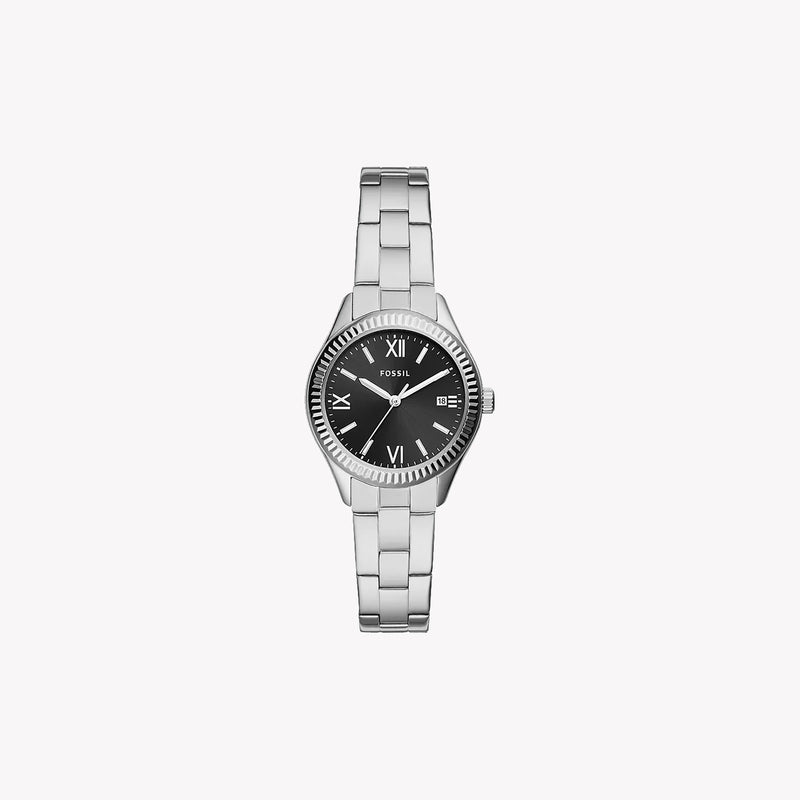 Fossil Women's Silver Stainless Steel Watch, Black Dial | Bq3637 by i-watch