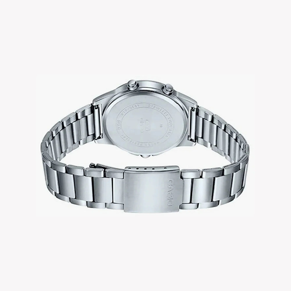 Timeless Elegance Men's Silver Watch, Blue Dial | Mtp-Vc01d-2eudf by i-watch