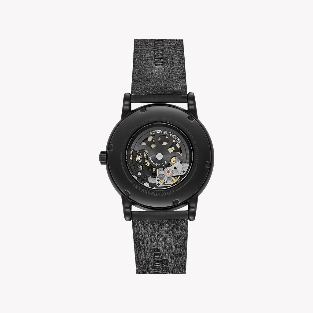 EMPORIO ARMANI AR60008 - BOLD SOPHISTICATION MEN'S WATCH WITH BLACK LEATHER BAND & STAINLESS STEEL CASE-i-Watch-3