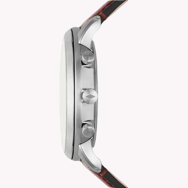 Fossil Men's Silver Stainless Steel, Brown Leather | Fs5982 by i-watch