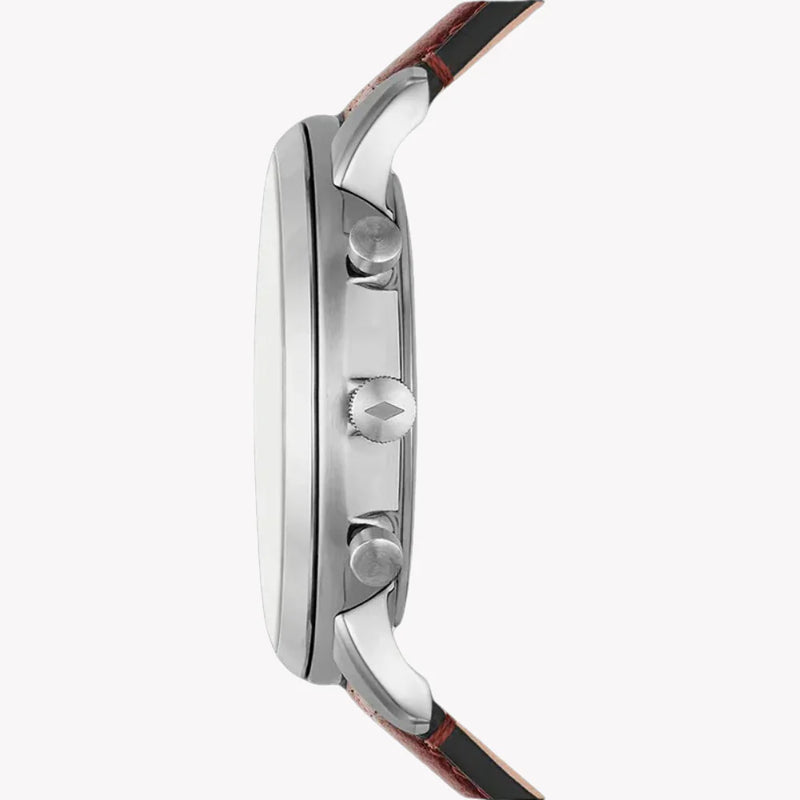 Fossil Men's Silver Stainless Steel, Brown Leather | Fs5982 by i-watch