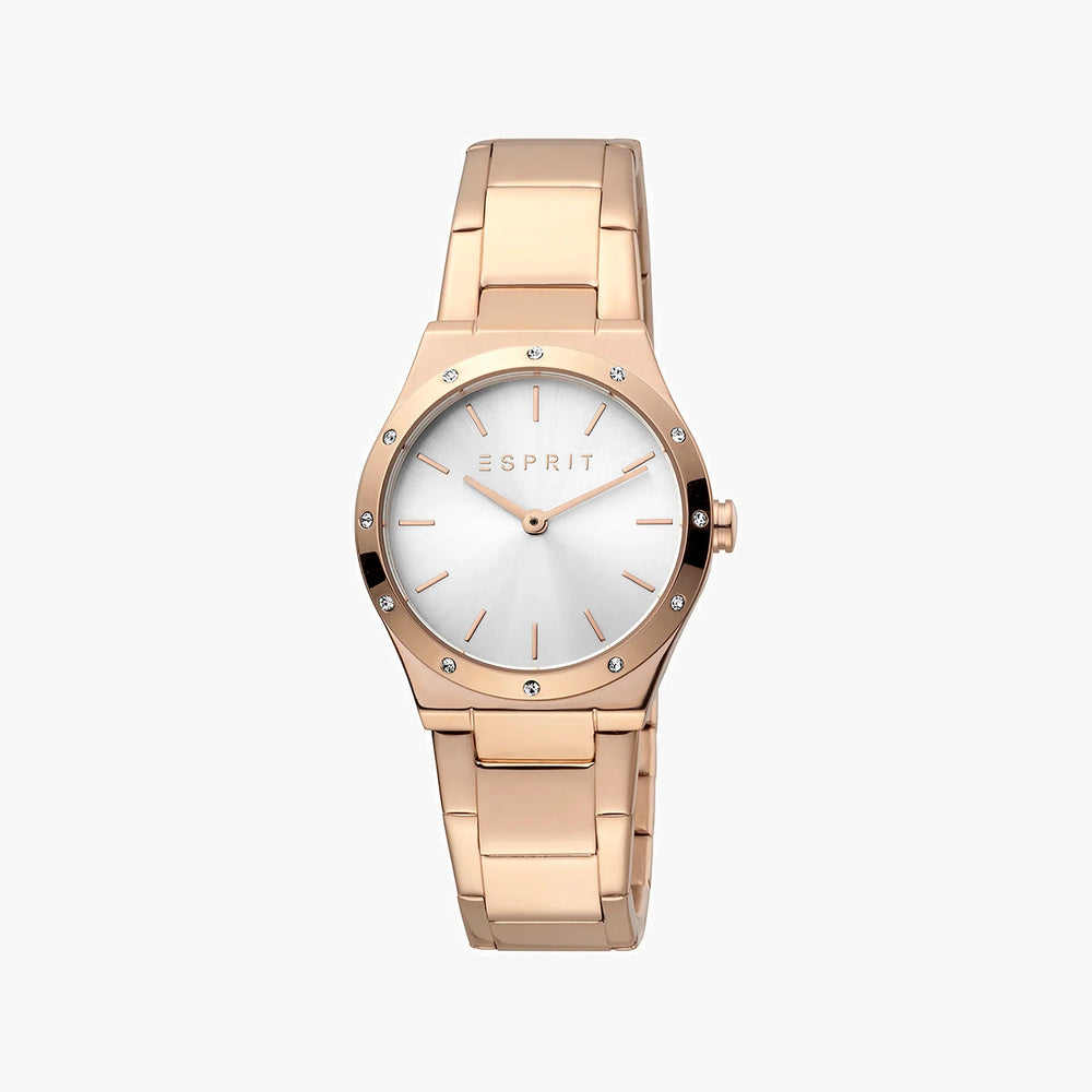 Esprit Women's Rose Gold Stainless Steel Watch, Silver Dial | Es1l131m0055 by i-watch