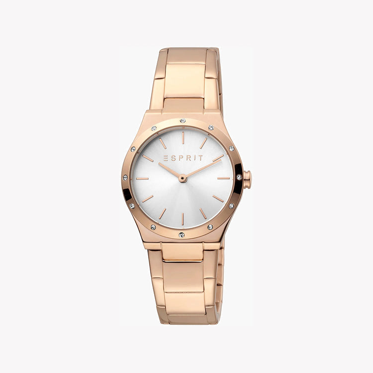 ESPRIT Women's Watch with Rose Gold Stainless Steel Case and Rose Gold Stainless Steel Band