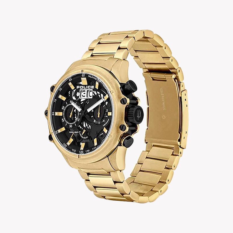 Police Men's Gold Watch, Black Dial | Pl-16018jsg_02m by i-watch
