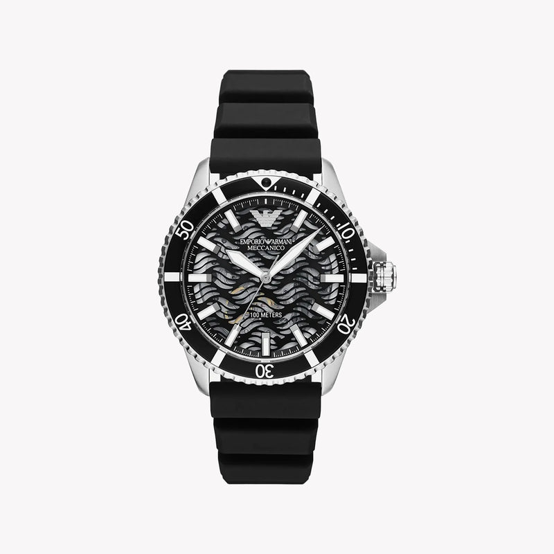 Emporio Armani Men's Silver Watch, Black Dial | Ar60062 by i-watch