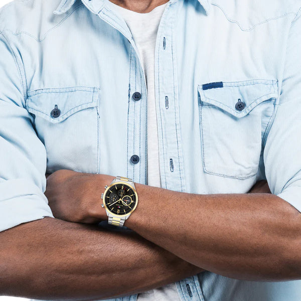 Tommy Hilfiger Men's Silver & Gold Watch, | 1680665 by i-watch