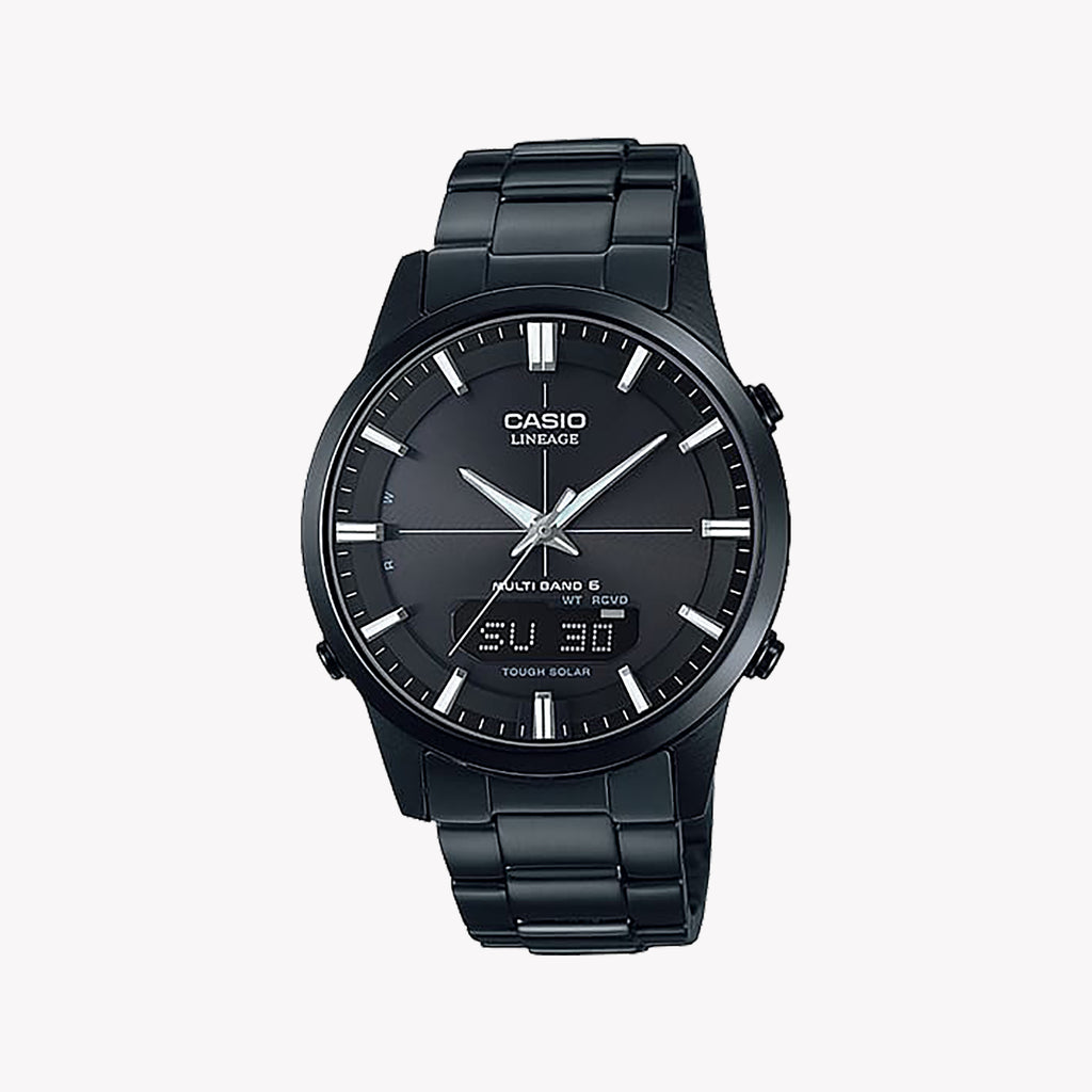 CASIO LCW-M170DB-1AER - ELEGANT SOLAR-POWERED MEN'S WATCH WITH SLEEK BLACK STAINLESS STEEL DESIGN