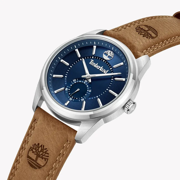 Timberland Men's Silver Stainless Steel, Brown Leather | Tdwga0029702 by i-watch