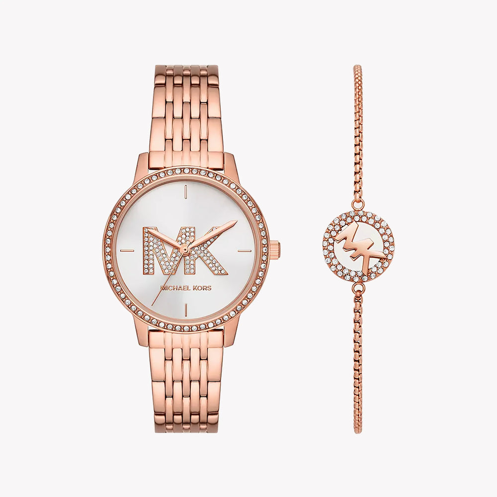 Michael Kors Women's Rose Gold Watch, White Dial | Mk1052set by i-watch