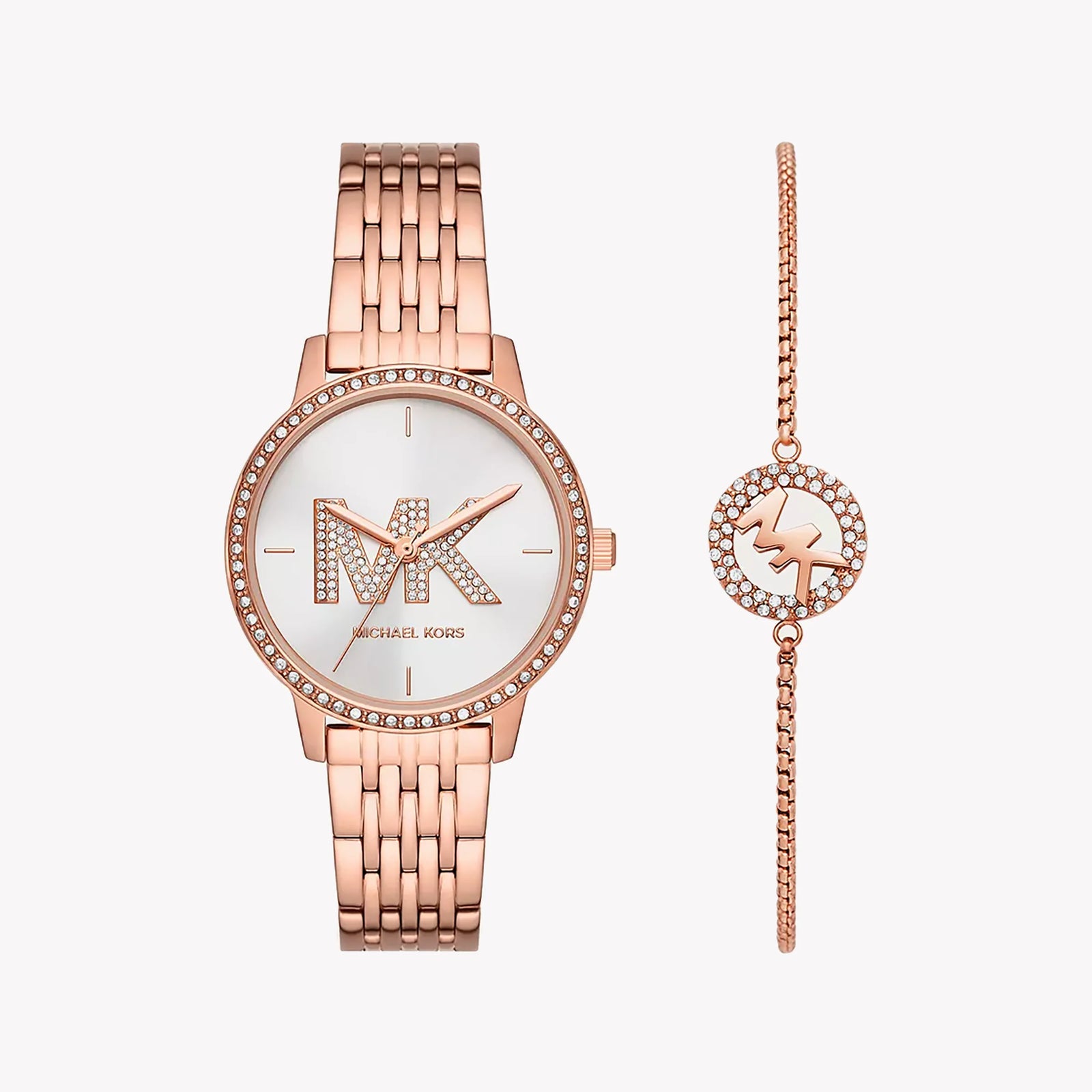 Michael Kors Women's Rose Gold Watch, White Dial | Mk1052set by i-watch