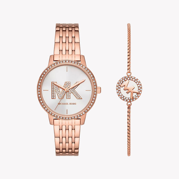 Michael Kors Women's Rose Gold Watch, White Dial | Mk1052set by i-watch