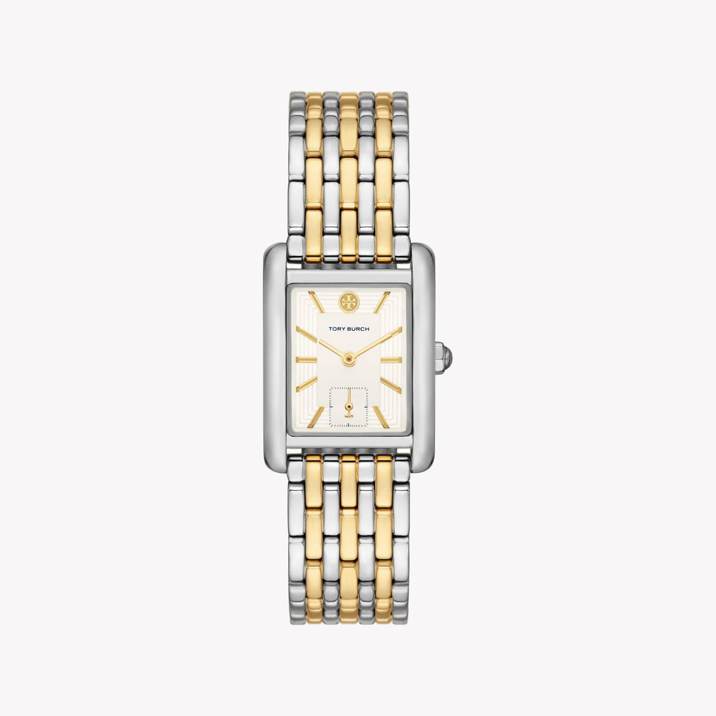 Tory Burch Women's Watch with Silver Stainless Steel Case and Gold / Silver Stainless Steel Band