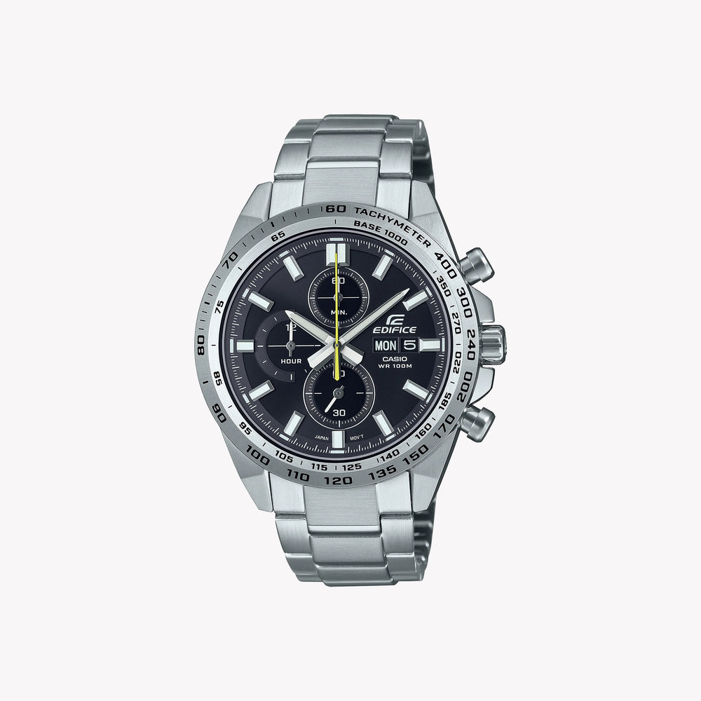 Casio Men's Stainless Steel Watch, Silver & Black Dial | Efr-574d-1avuef by i-watch