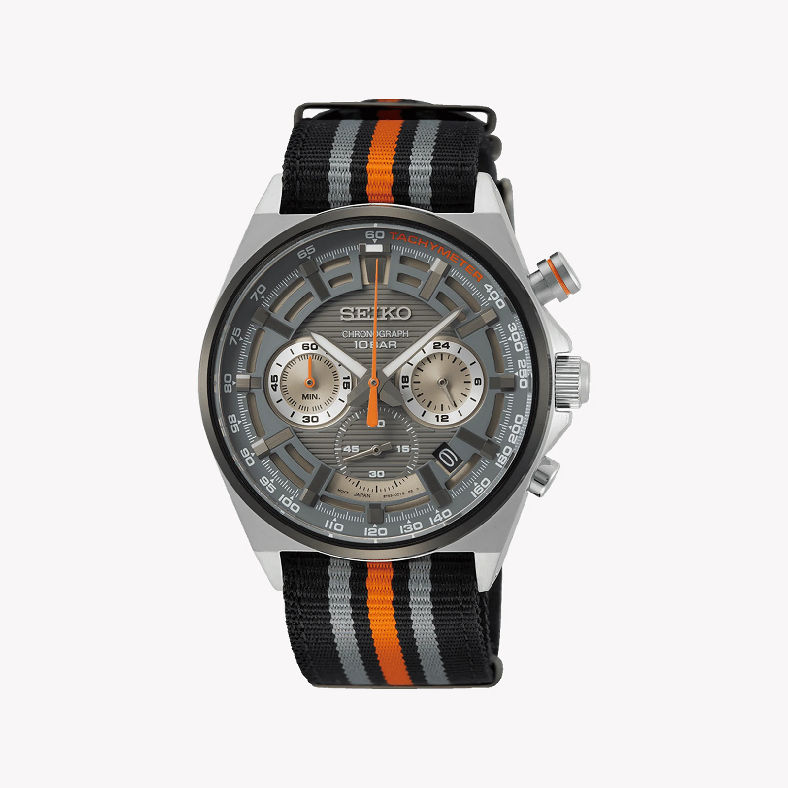 Seiko Men's Grey Stainless Steel, Multicolor Nylon | Ssb403p1 by i-watch