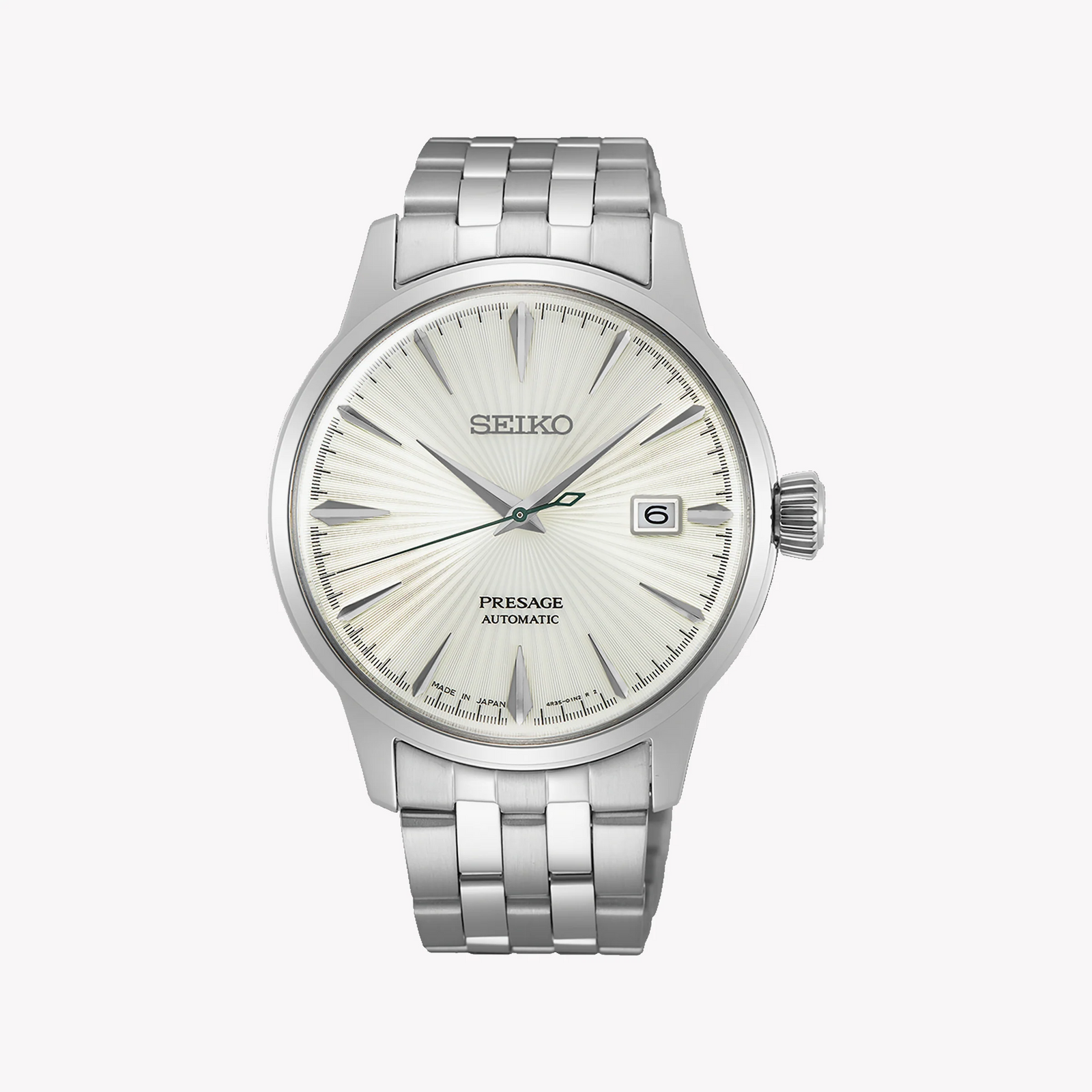 Seiko Presage SRPG23J1 Men's Automatic Watch, Steel, White Dial-i-Watch