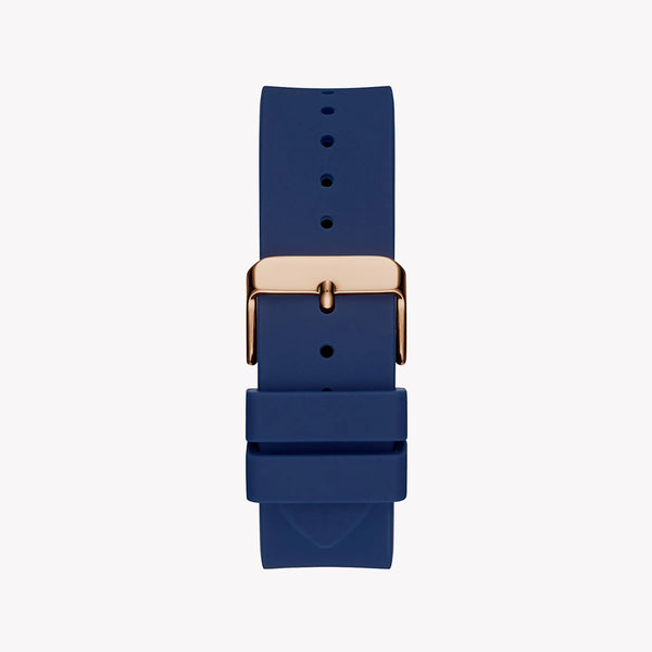Guess Men's Rose Gold Watch, Blue Silicone Band | Gw0061g3 by i-watch