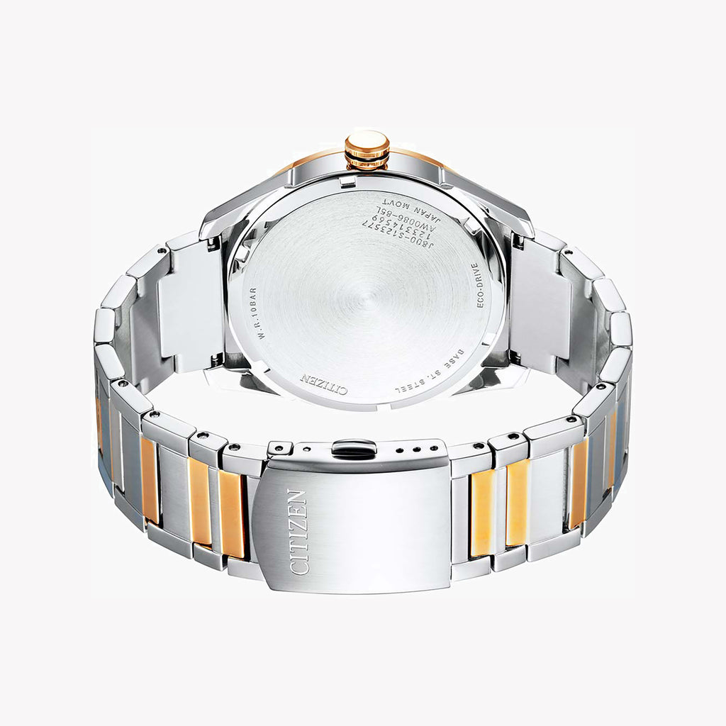 CITIZEN AW0086-85L DUAL-TONE ELEGANCE - MODERN MEN'S ECO-DRIVE WATCH with Blue Dial & Stainless Steel Band-i-Watch-3