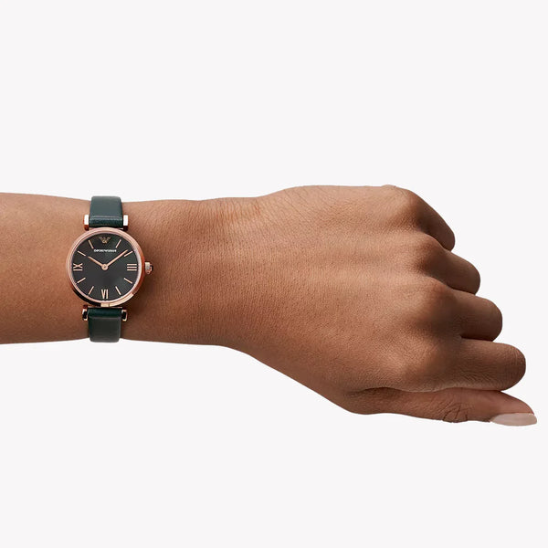 Emporio Armani Women's Rose Gold Watch, Black Dial | Ar11400 by i-watch