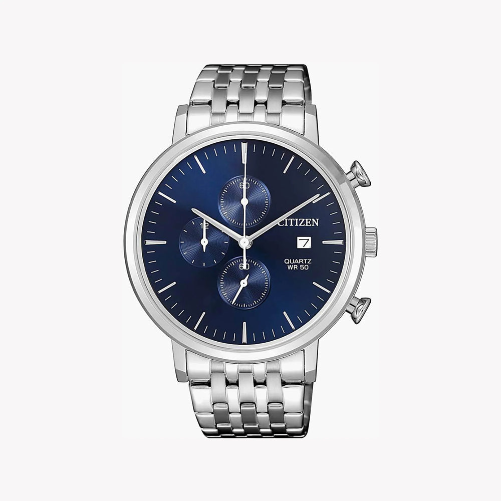 Citizen Men's Silver Watch, Blue Dial | An3610-55l by i-watch