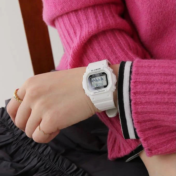 Casio Unisex Resin White Watch, Digital | Bgd-5650-7er by i-watch