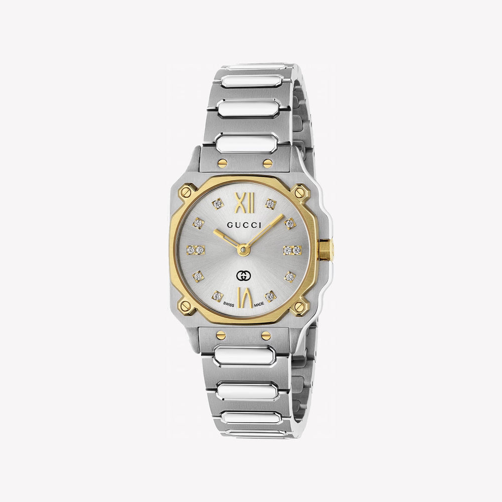 Gucci Women's Silver Stainless Steel Watch, Quartz | Ya166503 by i-watch