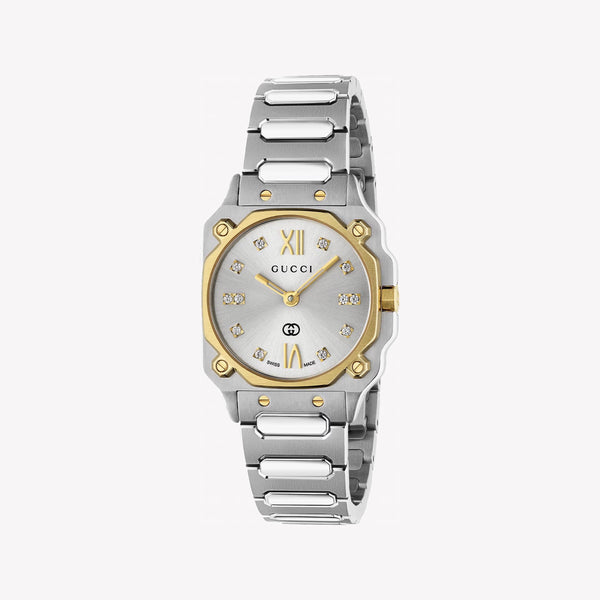 Gucci Women's Silver Stainless Steel Watch, Quartz | Ya166503 by i-watch