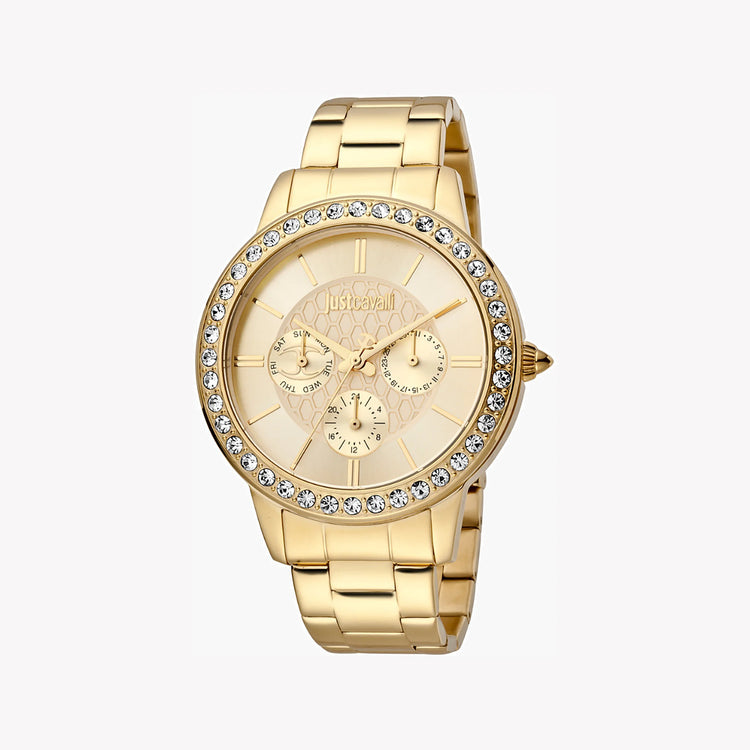 Just Cavalli Women's Gold Watch, Champagne Dial | JC1L164M0075